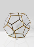 Glass Honeycomb Candleholder Decor Jamali Garden Clear and Gold 5.5in Tall EACH