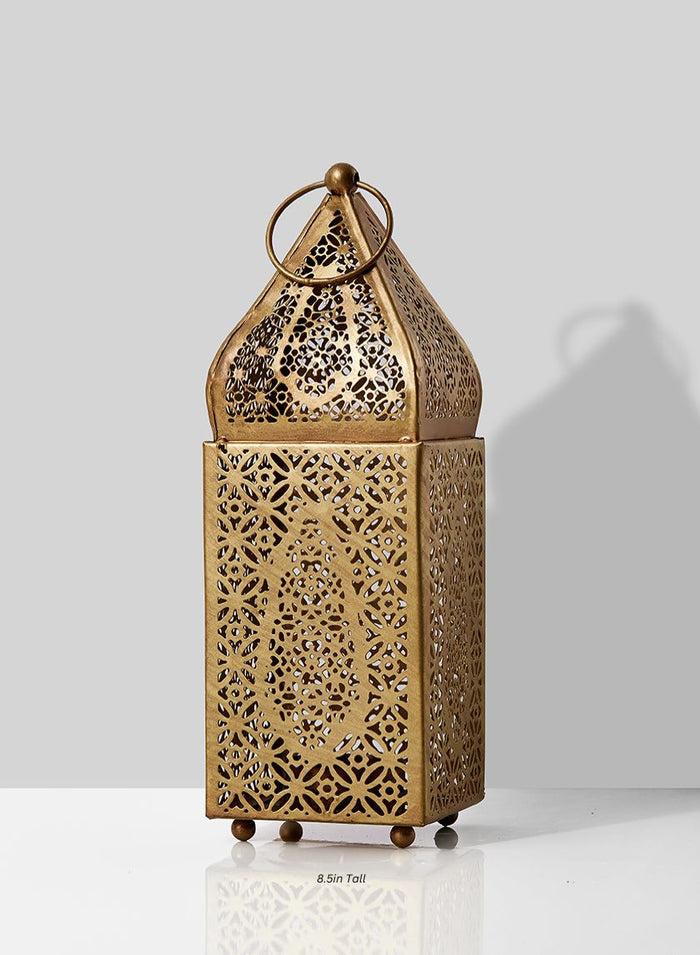 Gold Alhambra Square Lantern Decor Jamali Garden Antique Gold 8.50in Tall EACH