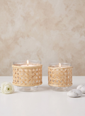 4in Dia x 4in H Indochine Cane Weaved Decor Jamali Garden