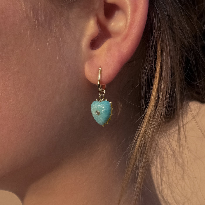 Isabel Amazonite Heart Earrings