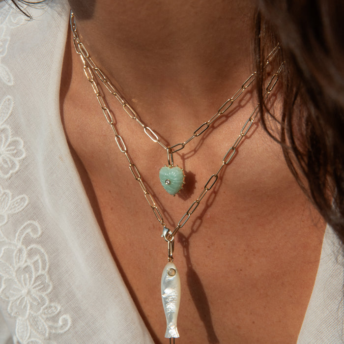 Isabel Amazonite Heart Necklace