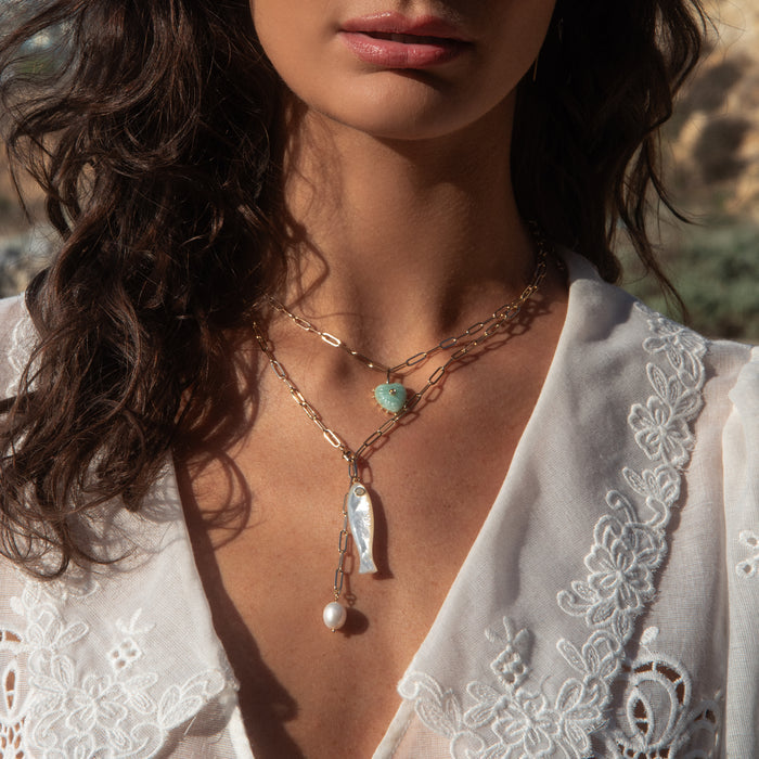 Isabel Amazonite Heart Necklace