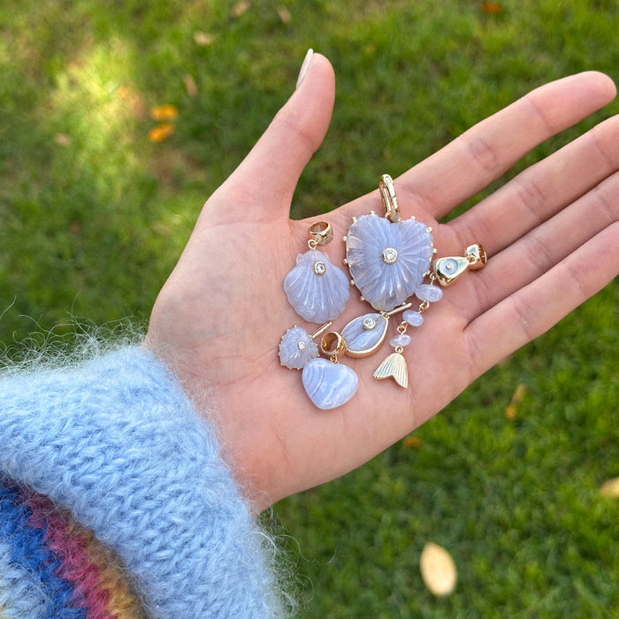 Isabel Blue Lace Heart