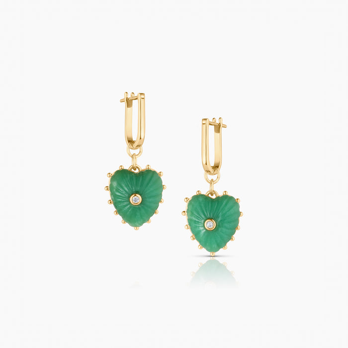 Isabel Chrysoprase Heart Earrings