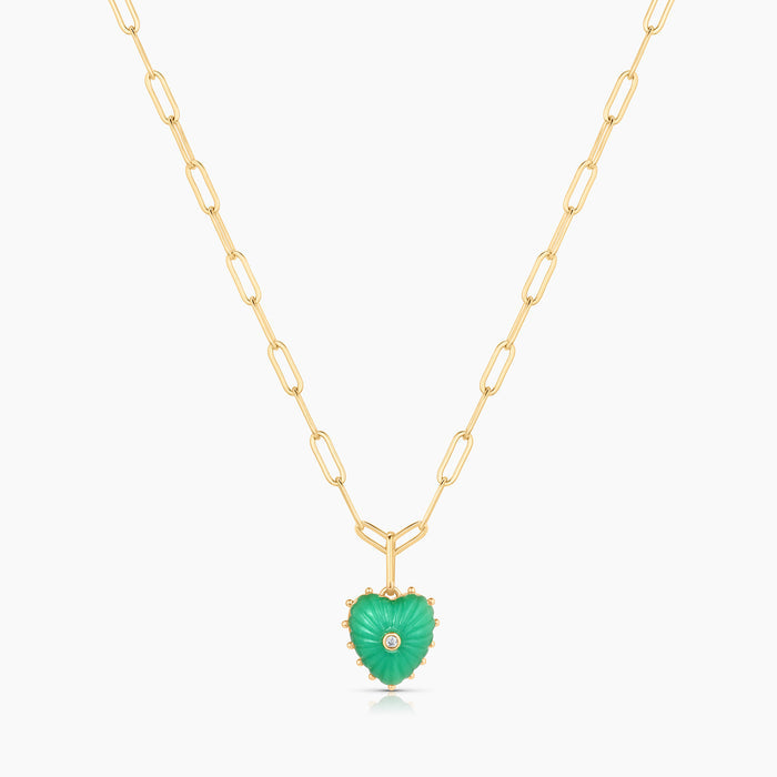 Isabel Chrysoprase Heart