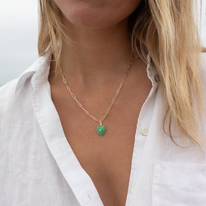 Isabel Chrysoprase Heart