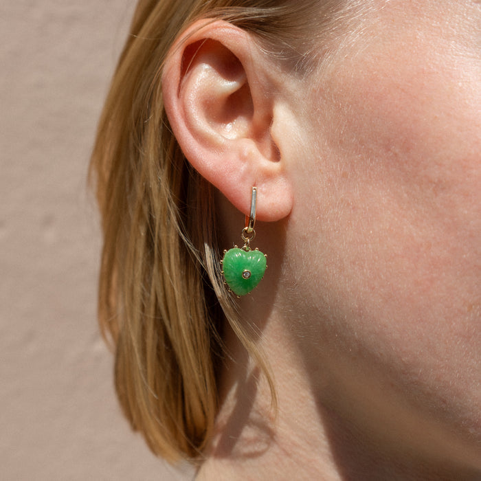 Isabel Green Jade Heart Earrings