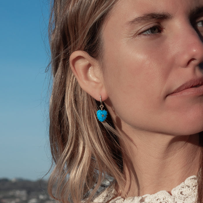 Isabel Howlite Heart Earrings