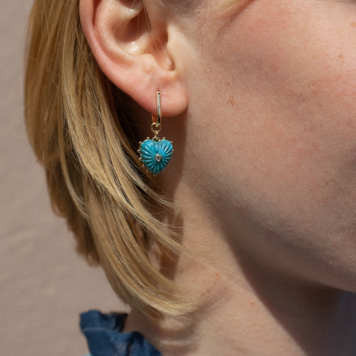 Isabel Howlite Heart Earrings
