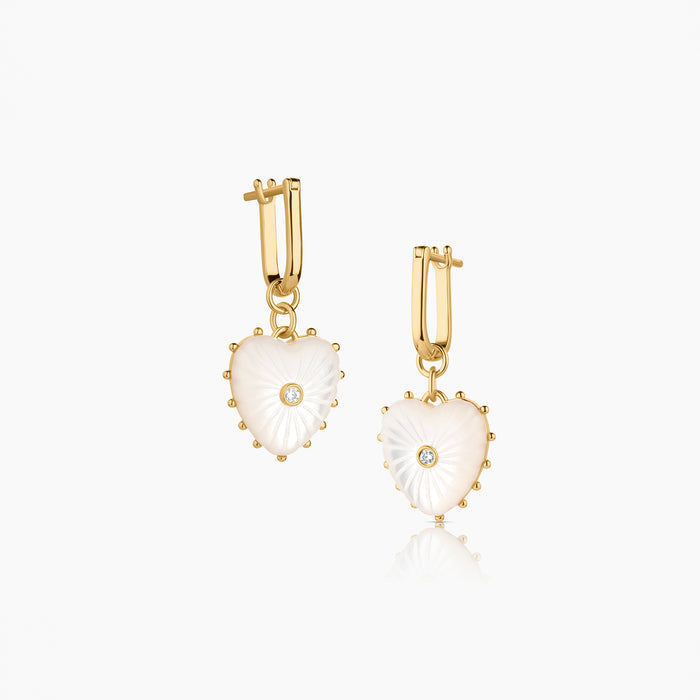 Isabel Mother Of Pearl Heart Earrings
