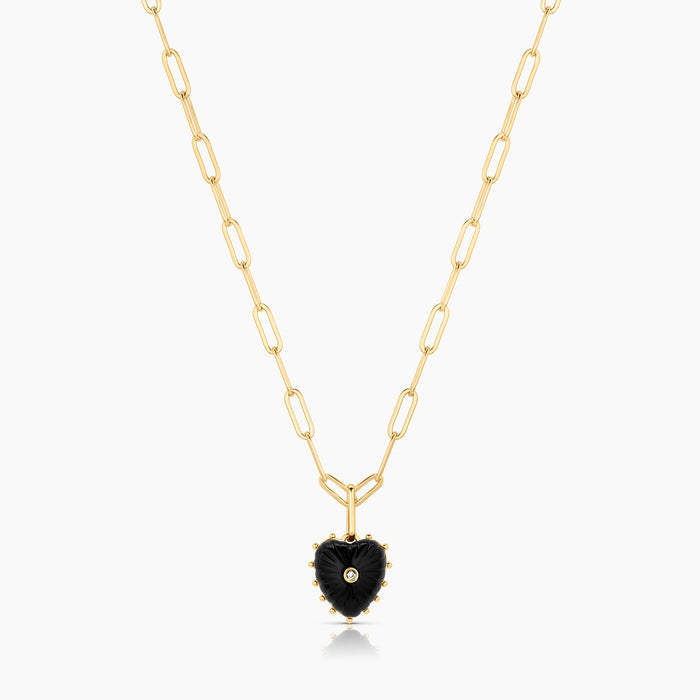 Isabel Onyx Heart Necklace