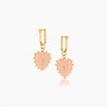 Isabel Pink Jade Heart Earrings