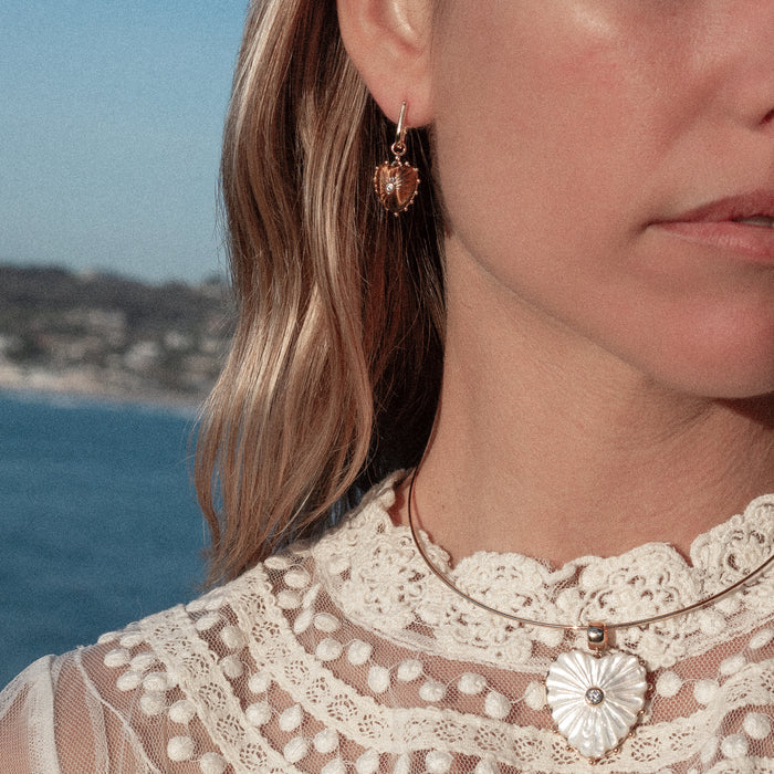 Isabel Tiger’s Eye Heart Earrings