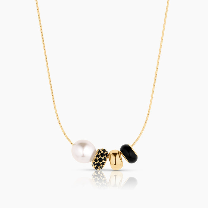 Isla Noir Bead Snake Chain Necklace