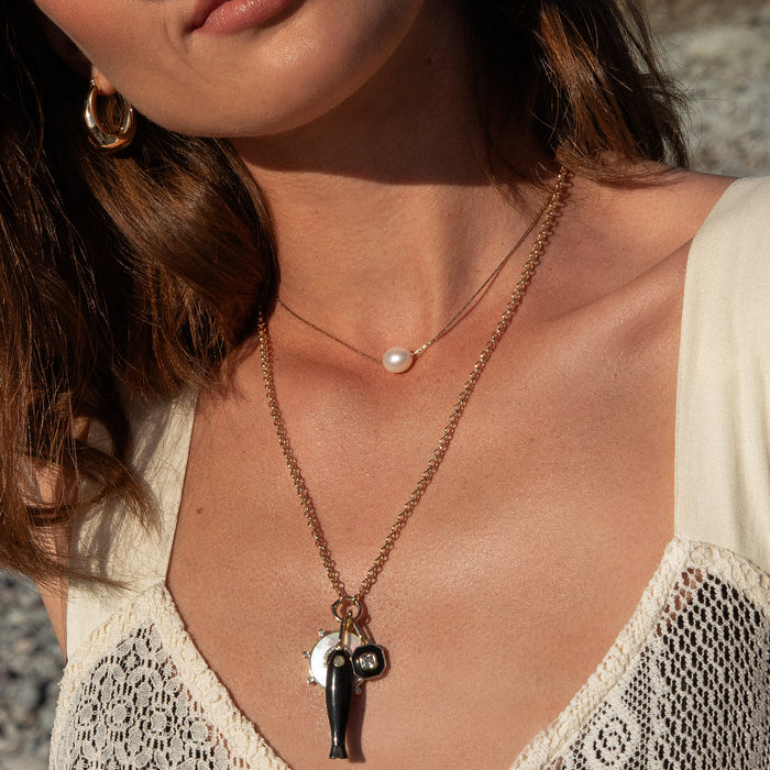 Isla Pearl Snake Chain Necklace