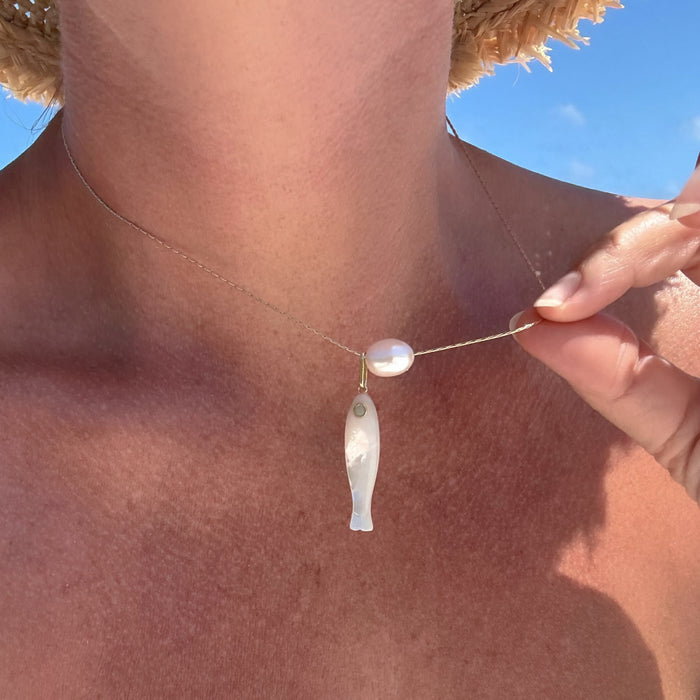 Isla Pearl Snake Chain Necklace