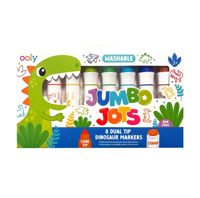 Jumbo Jots Dual Tip Dinosaur Stamp Markers - Set of 8
