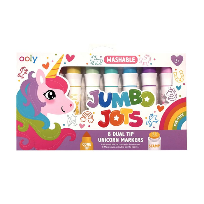 Jumbo Jots Dual Tip Unicorn Markers - Set of 8