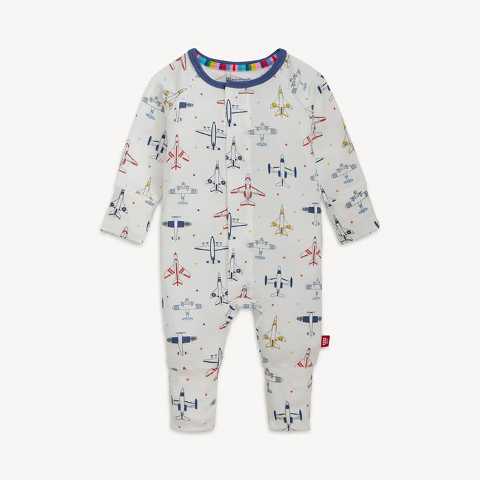 Just Plane Fun Modal Magnetic Convertible Coverall 12-18M