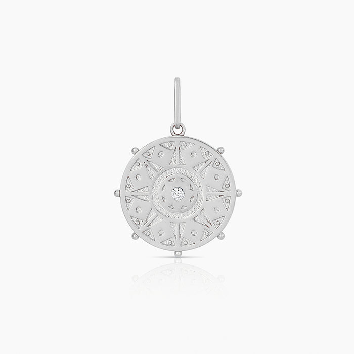 Karmic Wheel Silver Charm