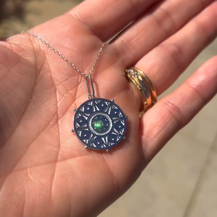 Karmic Wheel Silver Charm