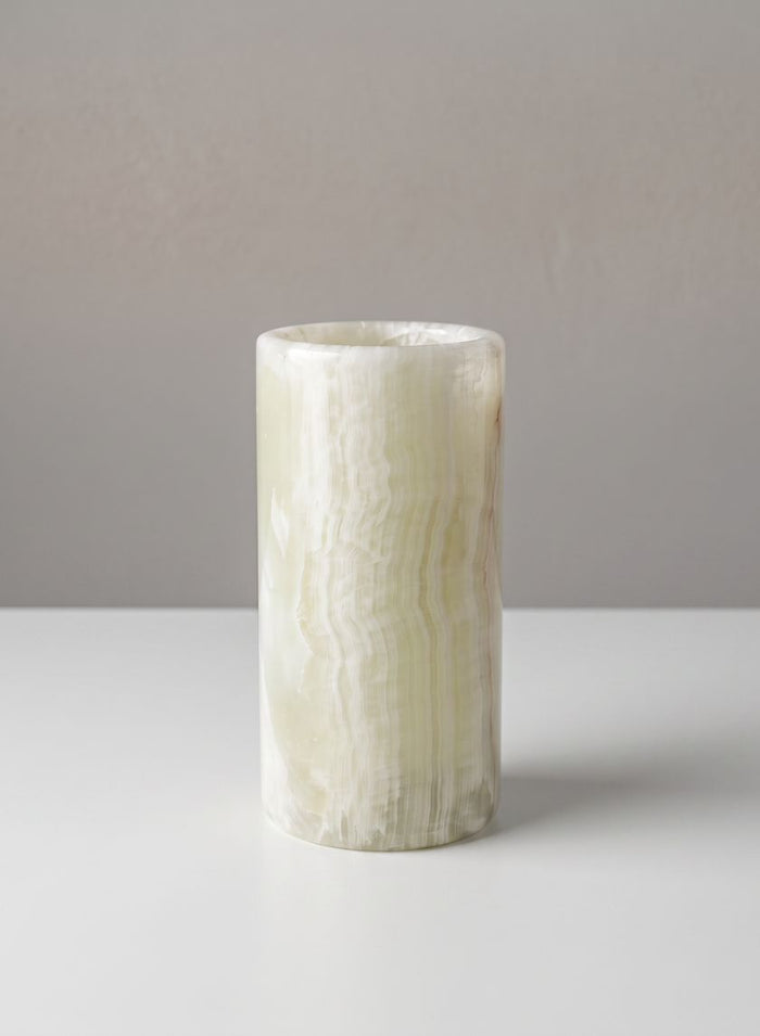 Khyber White Onyx Cylinder Decor Jamali Garden