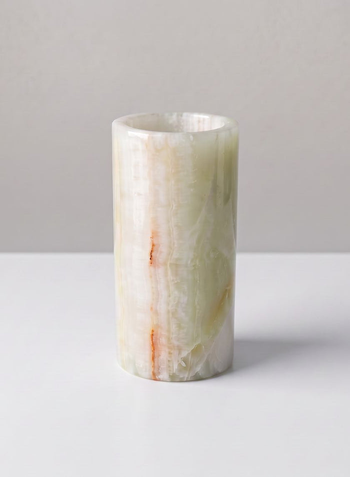 Khyber White Onyx Cylinder Decor Jamali Garden