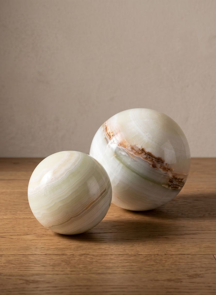 Khyber White Onyx Sphere Ball Decor Jamali Garden