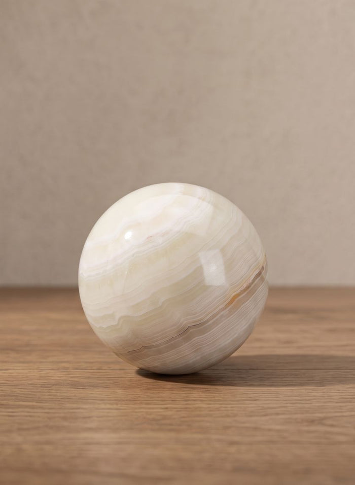 Khyber White Onyx Sphere Ball Decor Jamali Garden