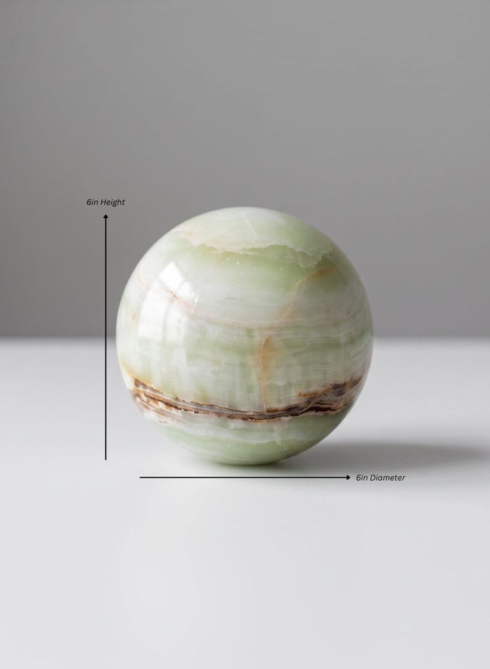 Khyber White Onyx Sphere Ball Decor Jamali Garden White 6in Round EACH