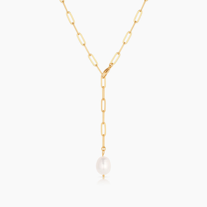 Lea Pearl Lariat Necklace