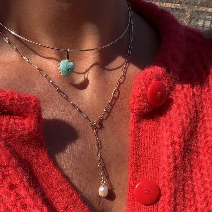 Lea Pearl Lariat Necklace