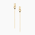 Lilou Black Drop Hoop Earrings