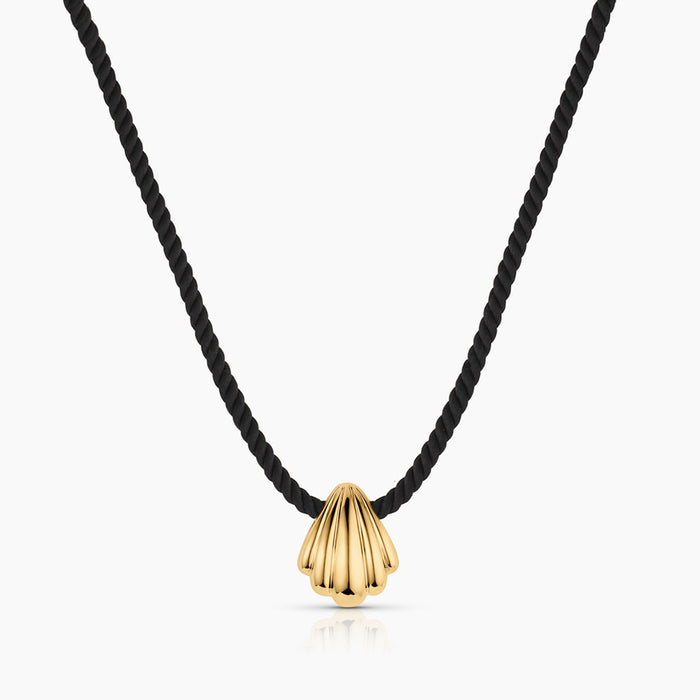 14k Gold Plated / Coco Noir Silk Cord