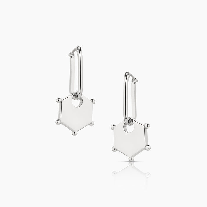 Lucia Silver Hoop Earrings