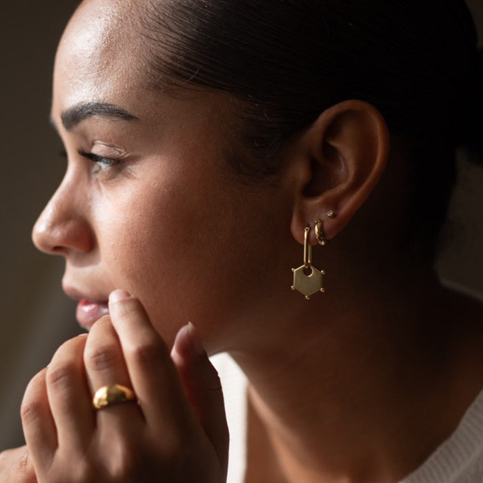 Lucia Silver Hoop Earrings