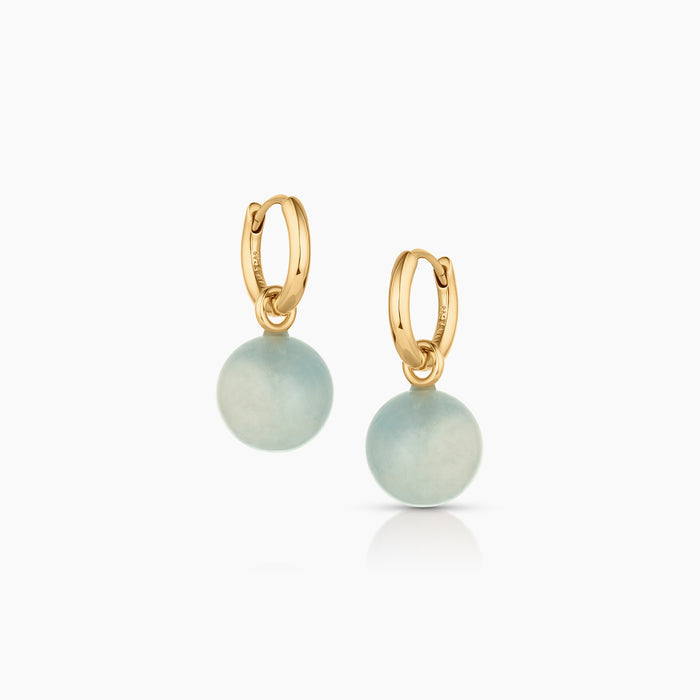 Lucille Aquamarine Hoop Earrings