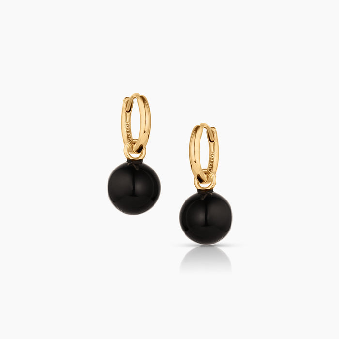 Lucille Onyx Hoop Earrings