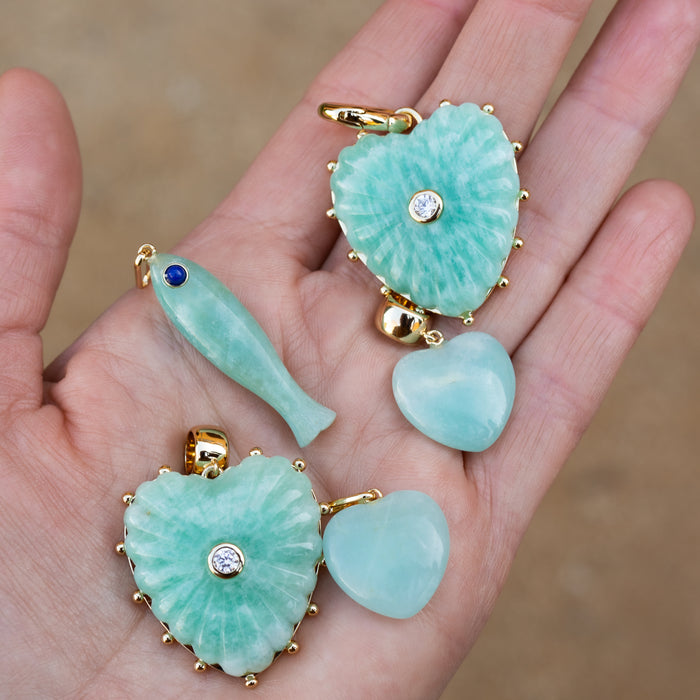 Malene Amazonite Heart Bail