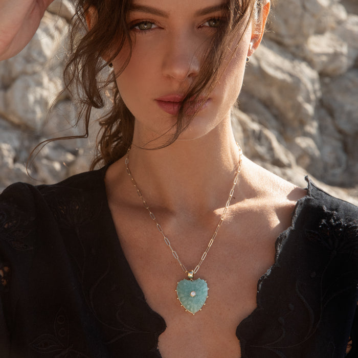 Malene Amazonite Heart Bail