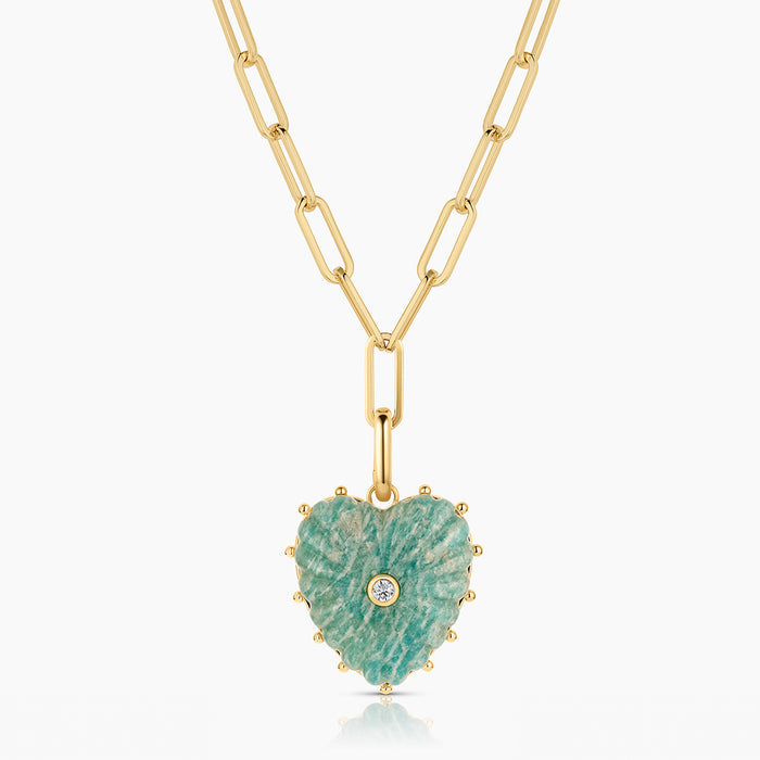 Malene Amazonite Heart Clip Necklace