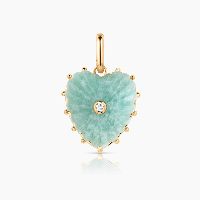 Malene Amazonite Heart Clip Necklace