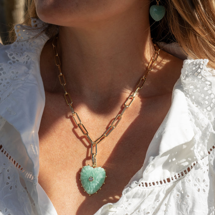 Malene Amazonite Heart Clip