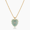 Malene Amazonite Heart Rope Necklace