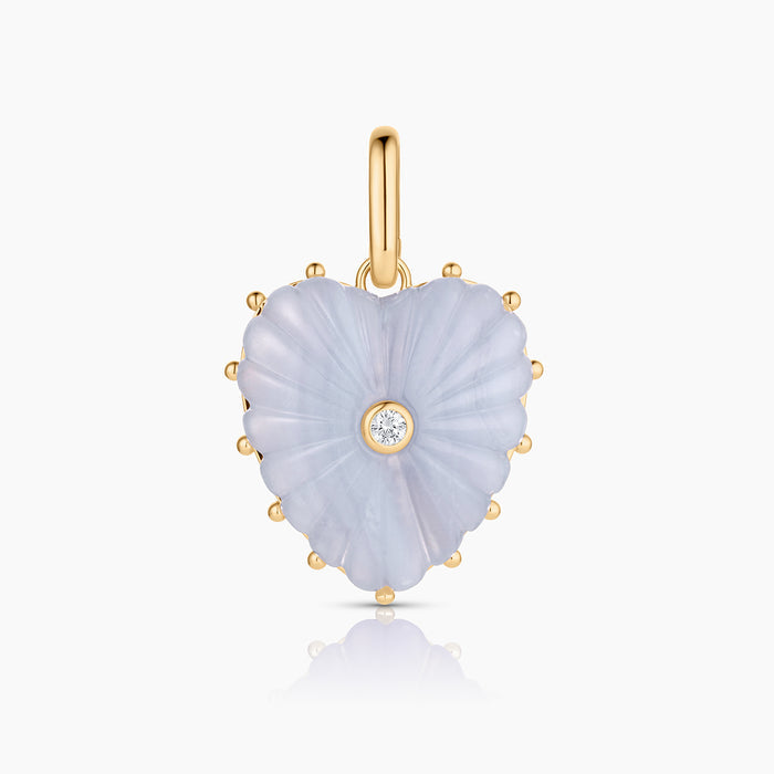 Malene Blue Lace Heart Clip