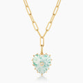 Malene Green Dot Heart Clip Necklace