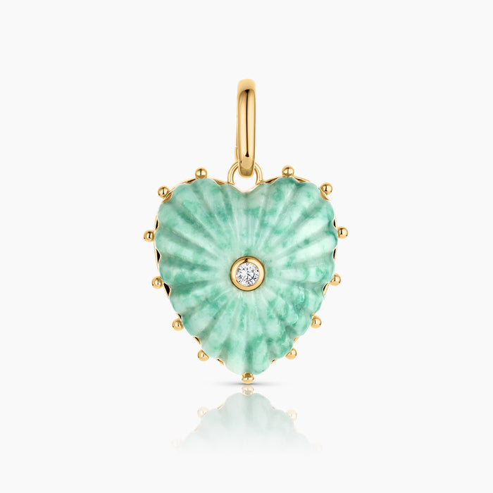 Malene Green Dot Heart Clip