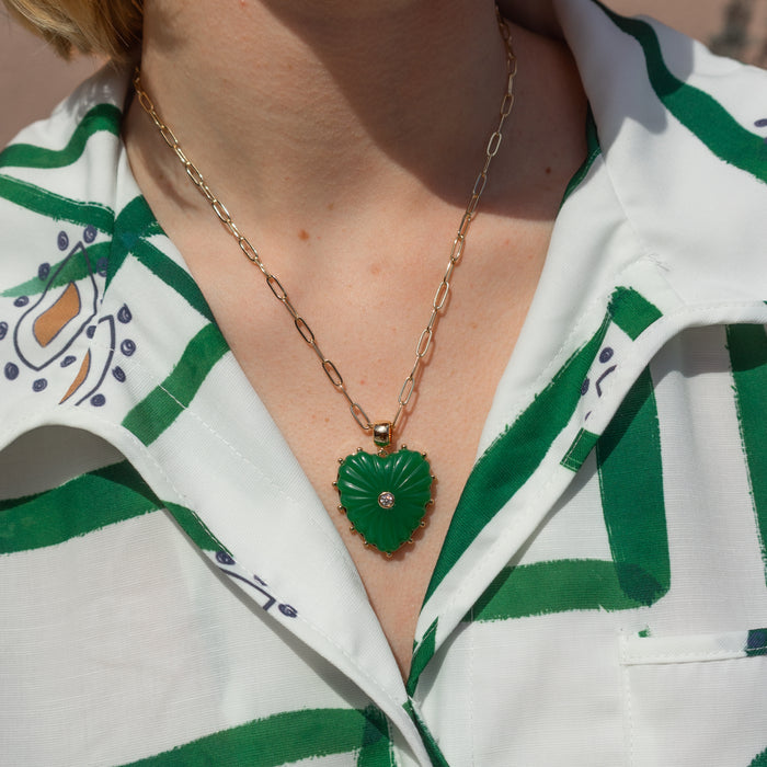 Malene Green Jade Heart Bail