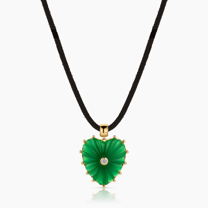 Malene Green Jade Heart Bail