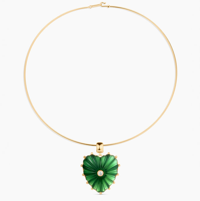 Malene Green Jade Heart Bail